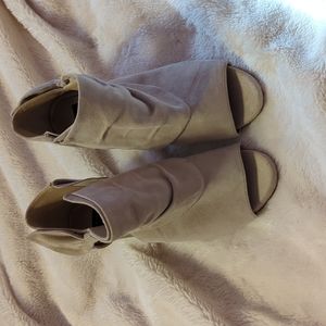 Open toed booties with heels